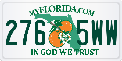 FL license plate 2765WW
