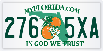 FL license plate 2765XA