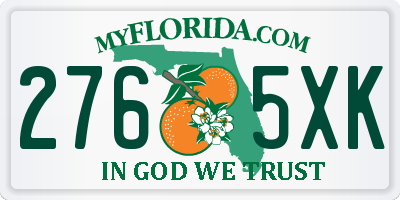 FL license plate 2765XK