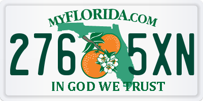 FL license plate 2765XN