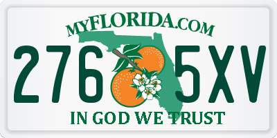 FL license plate 2765XV