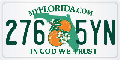 FL license plate 2765YN