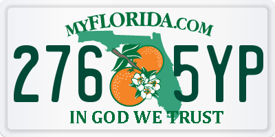 FL license plate 2765YP