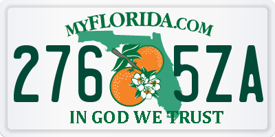 FL license plate 2765ZA