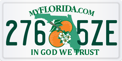 FL license plate 2765ZE