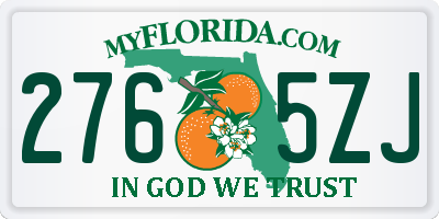 FL license plate 2765ZJ