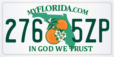 FL license plate 2765ZP