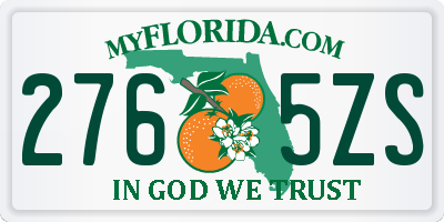 FL license plate 2765ZS