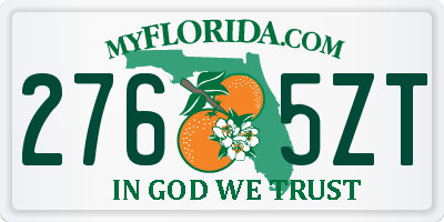 FL license plate 2765ZT