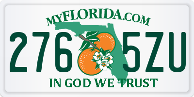 FL license plate 2765ZU