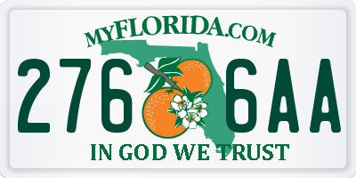 FL license plate 2766AA
