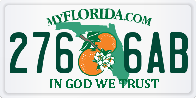 FL license plate 2766AB