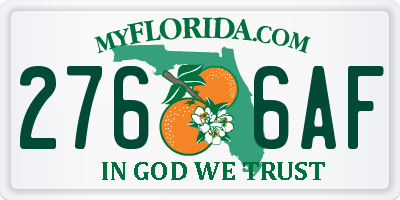 FL license plate 2766AF
