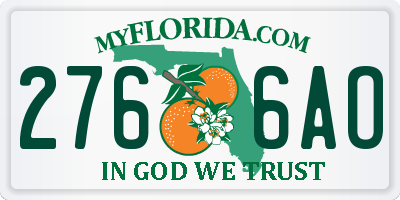 FL license plate 2766AO