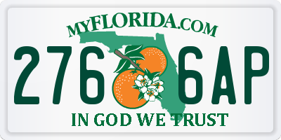 FL license plate 2766AP