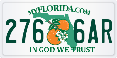 FL license plate 2766AR
