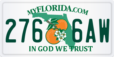 FL license plate 2766AW