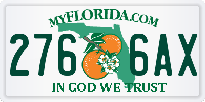 FL license plate 2766AX