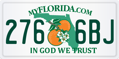 FL license plate 2766BJ