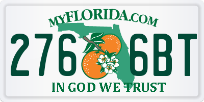 FL license plate 2766BT