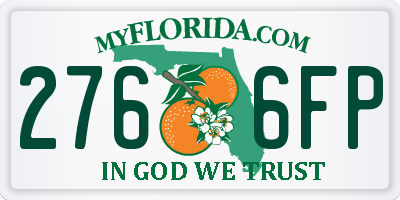 FL license plate 2766FP