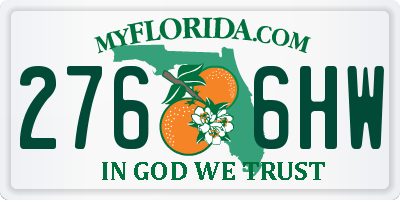 FL license plate 2766HW