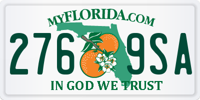 FL license plate 2769SA