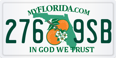 FL license plate 2769SB