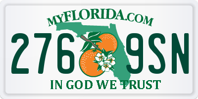FL license plate 2769SN