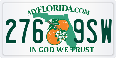 FL license plate 2769SW