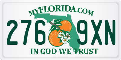 FL license plate 2769XN