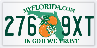 FL license plate 2769XT