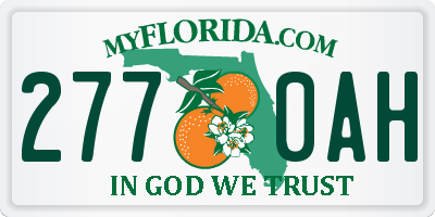 FL license plate 2770AH