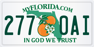 FL license plate 2770AI