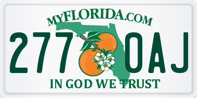 FL license plate 2770AJ