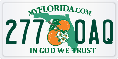 FL license plate 2770AQ