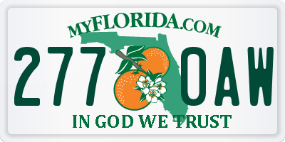 FL license plate 2770AW
