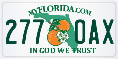 FL license plate 2770AX