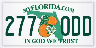 FL license plate 2770DD