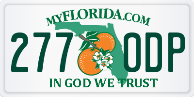 FL license plate 2770DP