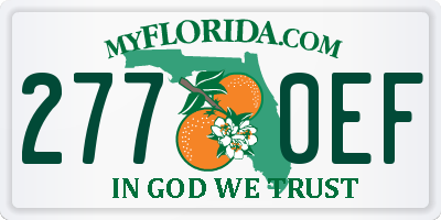 FL license plate 2770EF