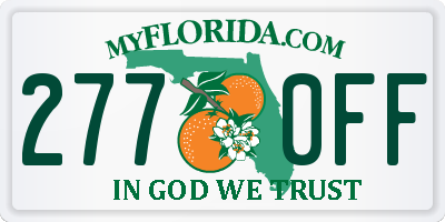 FL license plate 2770FF