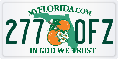FL license plate 2770FZ
