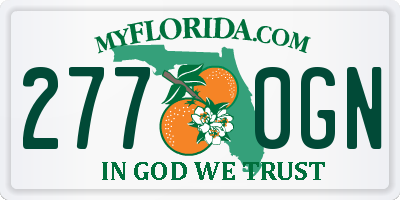 FL license plate 2770GN