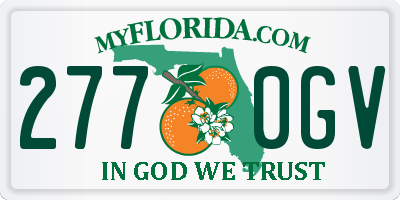 FL license plate 2770GV