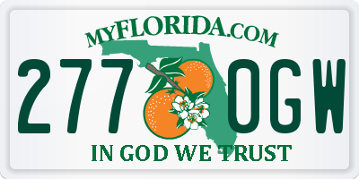 FL license plate 2770GW