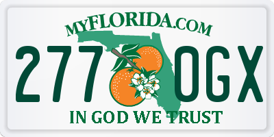 FL license plate 2770GX