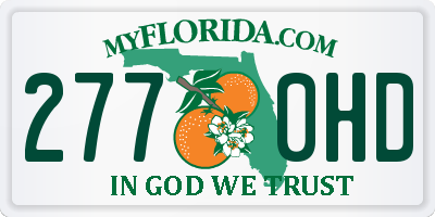 FL license plate 2770HD