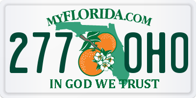 FL license plate 2770HO