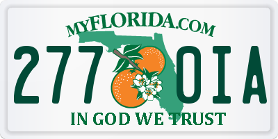 FL license plate 2770IA